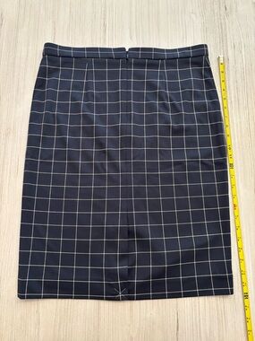 Ann Taylor Navy Windowpane Pencil Skirt NWT